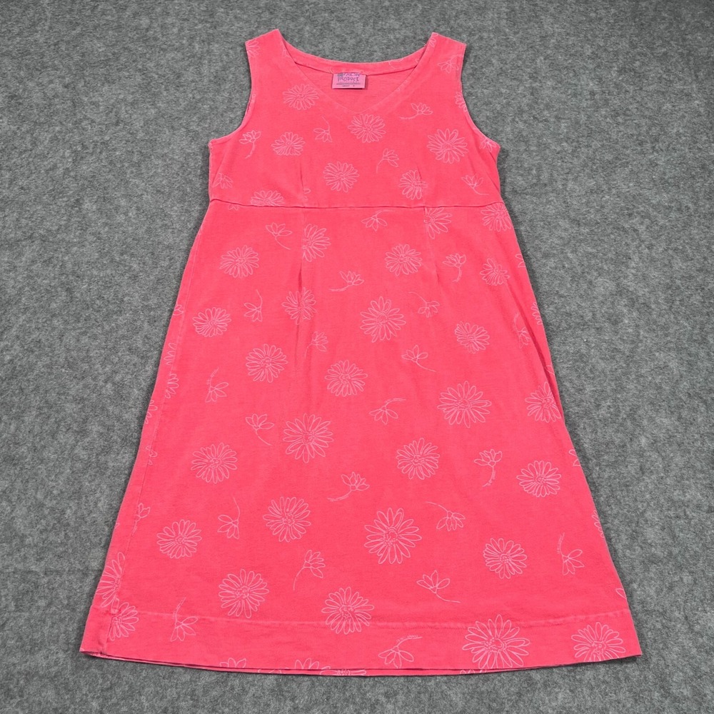 Fresh Produce Coral Pink Drape Floral Jersey Tank Sun‎ Dress Women's Size Small